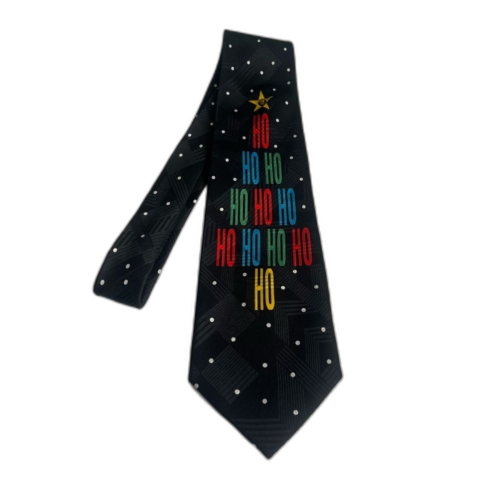 Vintage Daland Designs Christmas Holiday Ho Ho Ho Necktie Tie